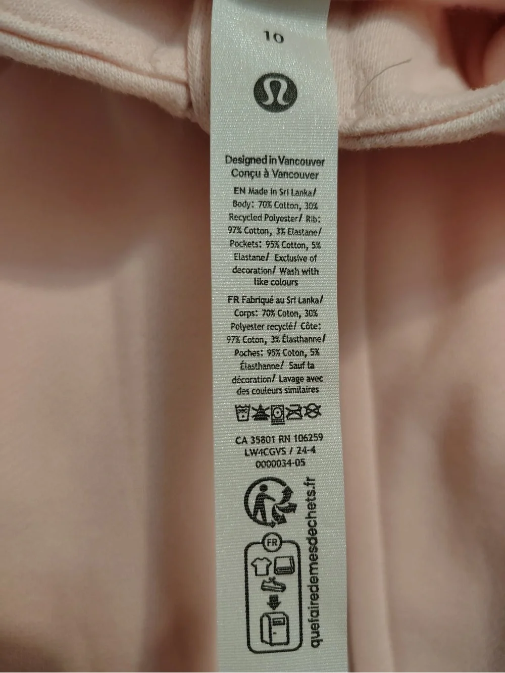 Lululemon Scuba Full-Zip Hoodie Strawberry Milkshake Size 10 New